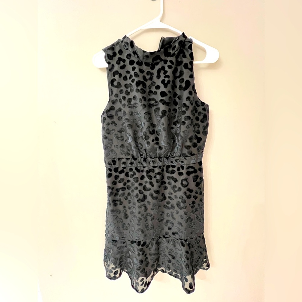 Ann Taylor black on black cheetah dress-NWOT